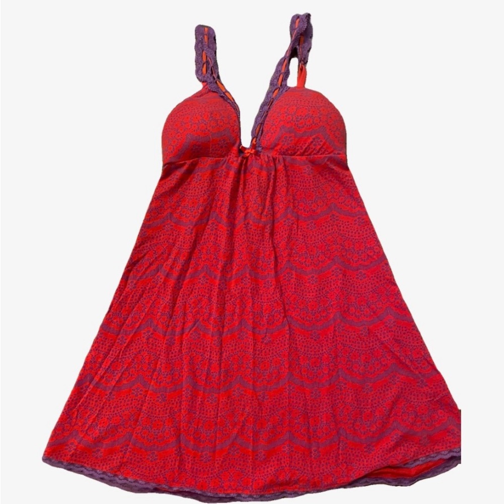 La SENZA Red and Purple Lace nightdress